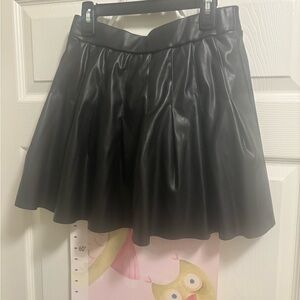 Black Faux Leather Skirt